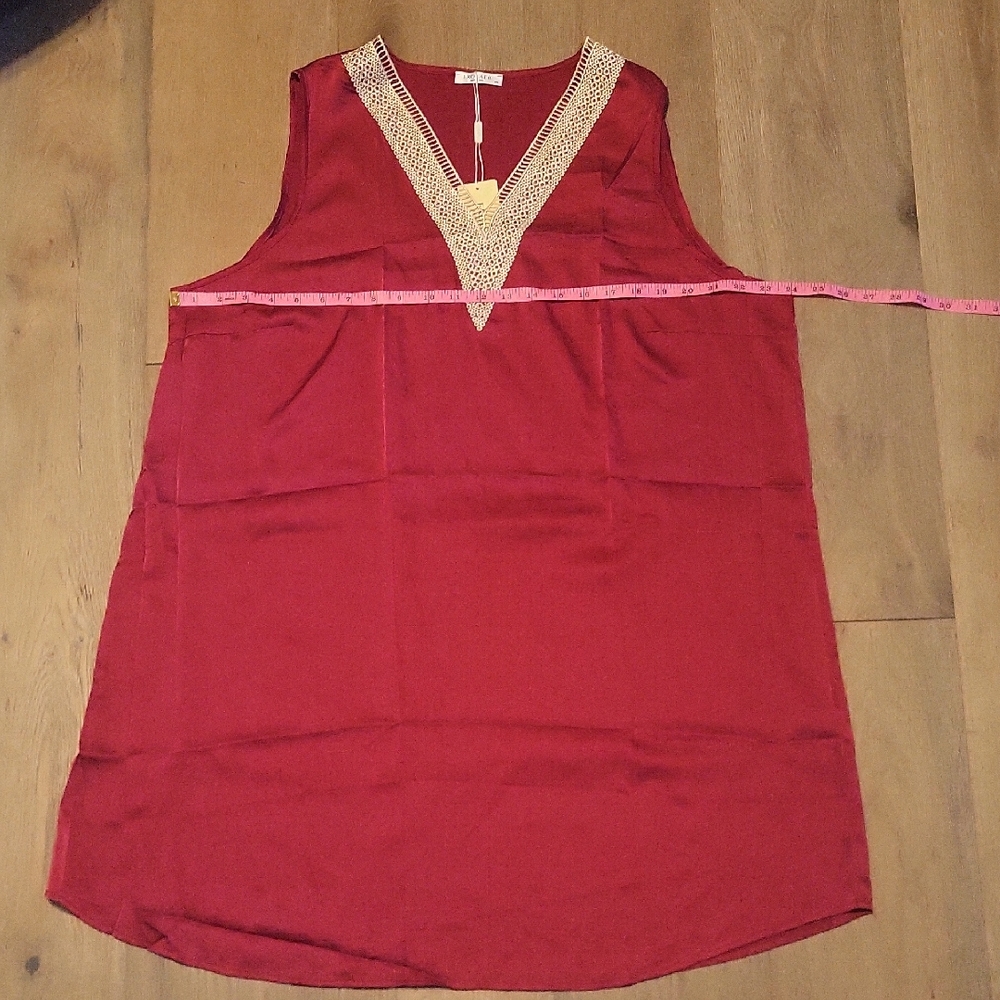 NWT Ekouaer Red Satin Pajamas Plus Size XXL New